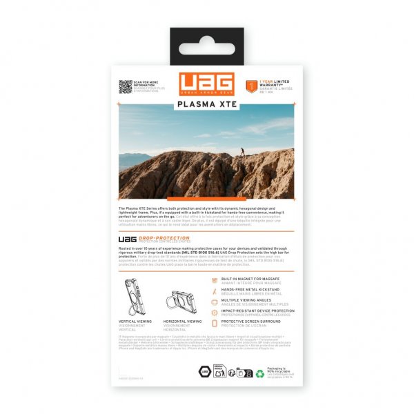Urban Armor Gear (UAG) iPhone 16e/17e Skal Plasma XTE MagSafe Ash/Titanium