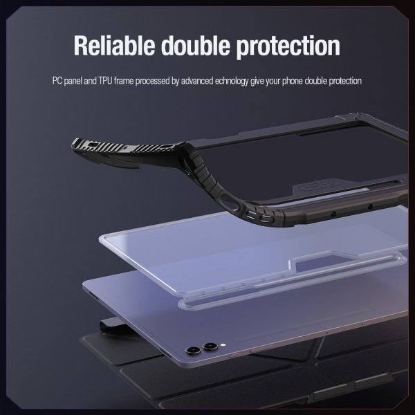 Nillkin Samsung Galaxy Tab S9 Plus/S10 Plus Fodral Bumper Leather Case Pro Svart