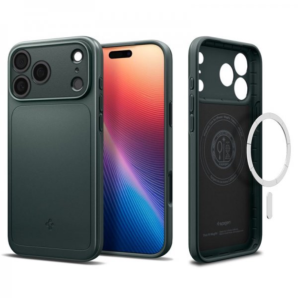 Spigen iPhone 17 Pro Skal Thin Fit MagFit Abyss Green