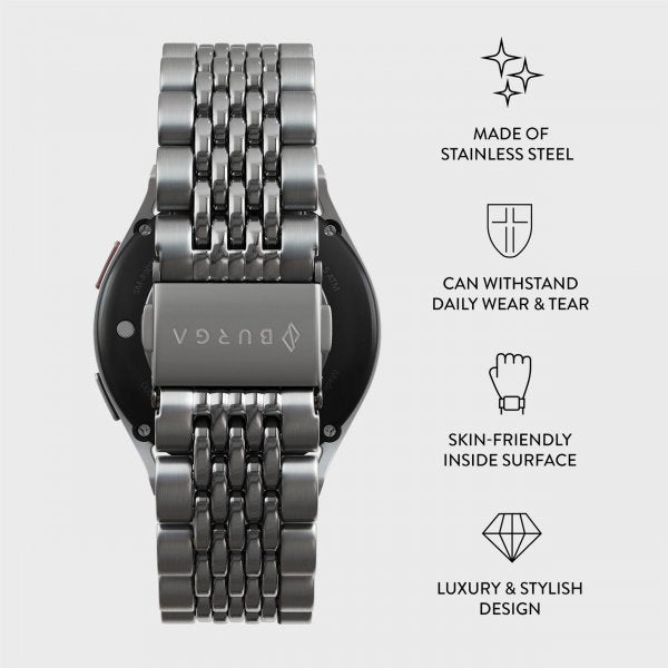 Burga Samsung Galaxy Watch 22mm Armband Metal Silver