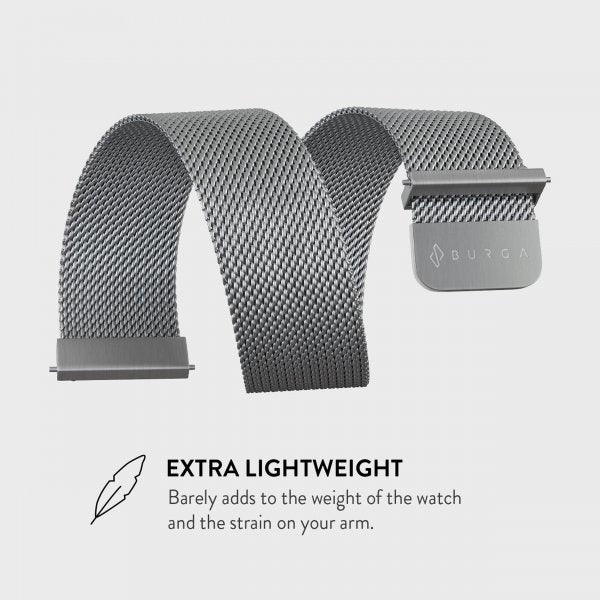 Burga Samsung Galaxy Watch 20mm Armband Metal Mesh Silver