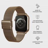 Burga Apple Watch 38/40/41/42mm Armband Mesh Elegance Guld