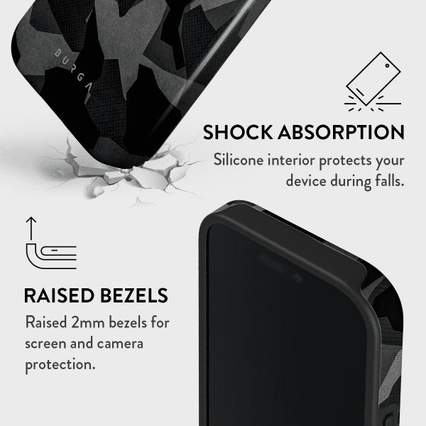 Burga iPhone 14 Skal Tough MagSafe Night Black Camo
