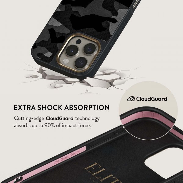 Burga iPhone 16 Plus Skal Elite Dark MagSafe Night Black Camo