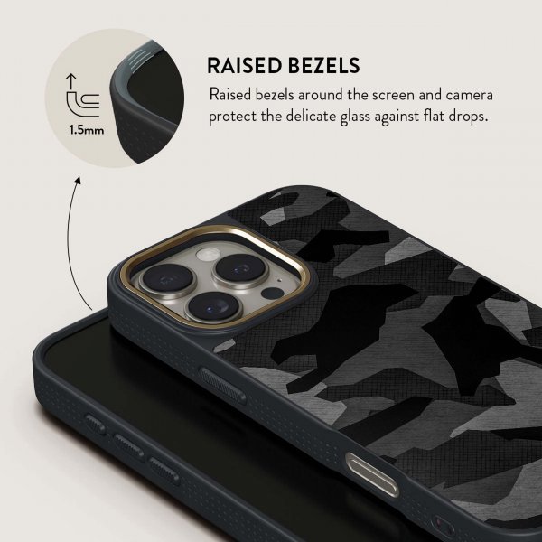Burga iPhone 15 Pro Max Skal Elite Dark MagSafe Night Black Camo