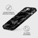 Burga iPhone 16e/iPhone 17e Skal Tough Night Black Camo