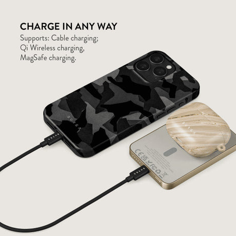 Burga Powerbank MagSafe 5000 mAh Night Black Camo Guld