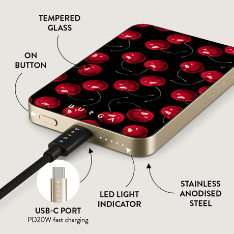 Burga Powerbank MagSafe 5000 mAh Cherrybomb Guld