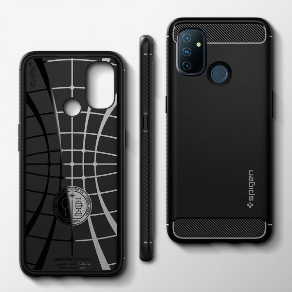 Spigen OnePlus Nord N100 Skal Rugged Armor Matte Black