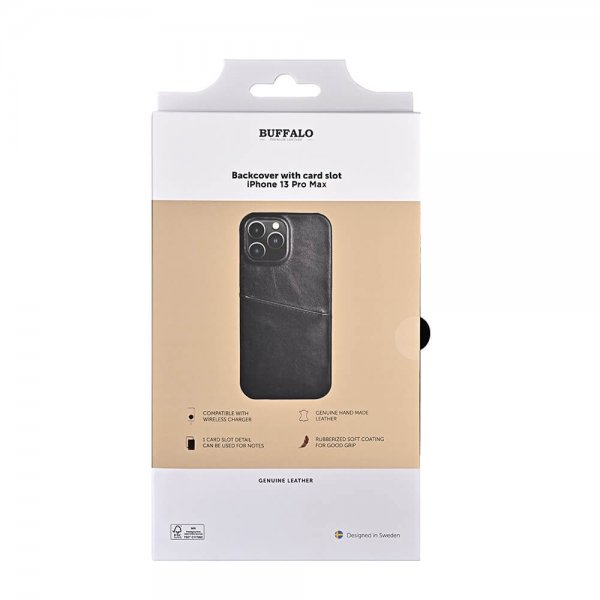 Buffalo iPhone 13 Pro Max Skal Backcover with Card Slot Svart