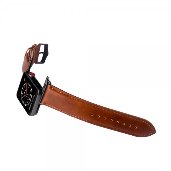 Buffalo Apple Watch 38/40/41/42mm Armband Äkta Läder Brun