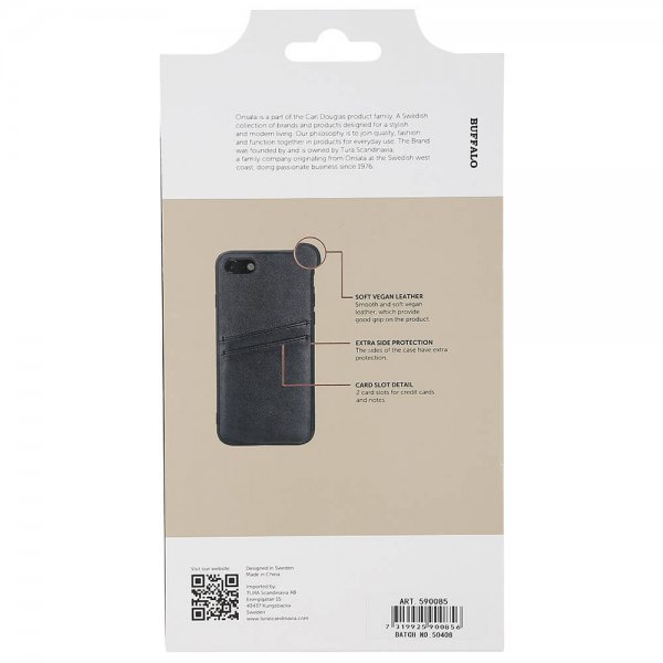 Buffalo iPhone 7/8/SE Skal Backcover with Card Slots Svart
