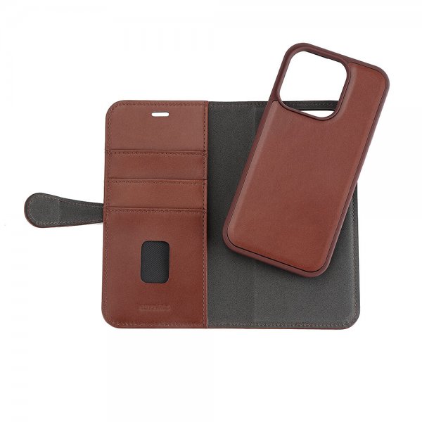 Buffalo iPhone 15 Pro Fodral 3 Kortfack Löstagbart Skal MagSeries Brun