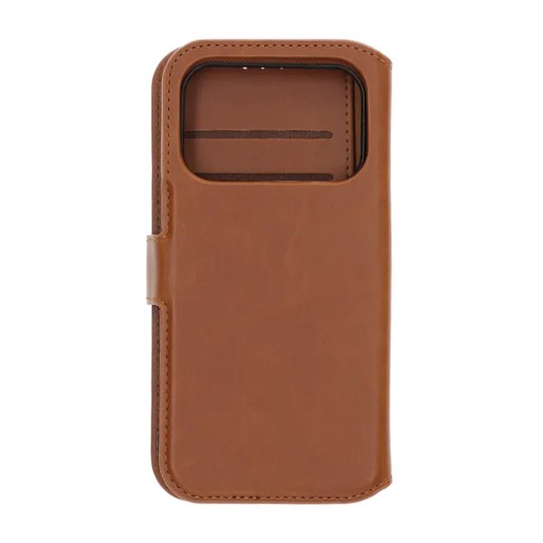 Rvelon iPhone 17 Pro Fodral 4 Kortfack Löstagbart Skal Brun