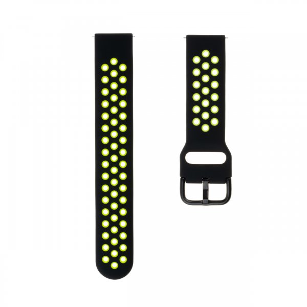 Fixed Samsung Galaxy Watch 20mm Armband Sport Silicone Strap Black Lime