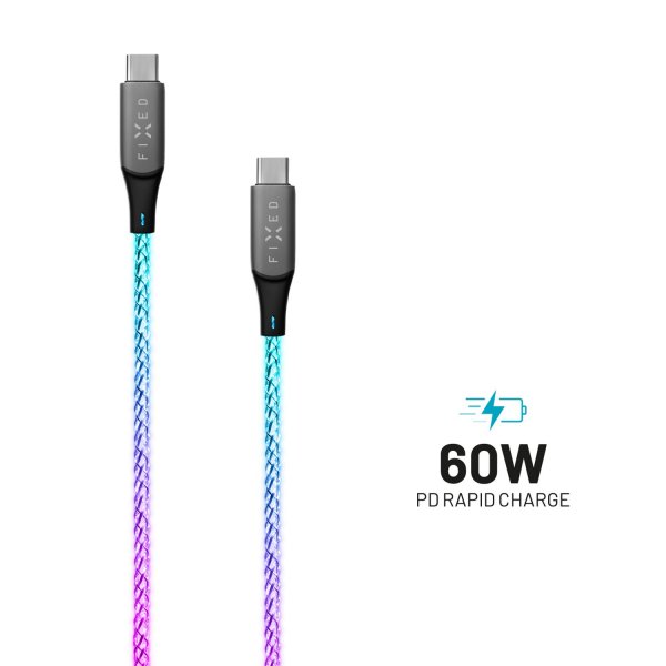 Fixed Kabel Glowing RGB LED USB-C till USB-C 1.2m