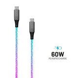 Fixed Kabel Glowing RGB LED USB-C till USB-C 1.2m