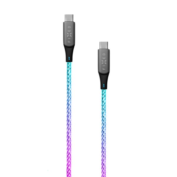 Fixed Kabel Glowing RGB LED USB-C till USB-C 1.2m