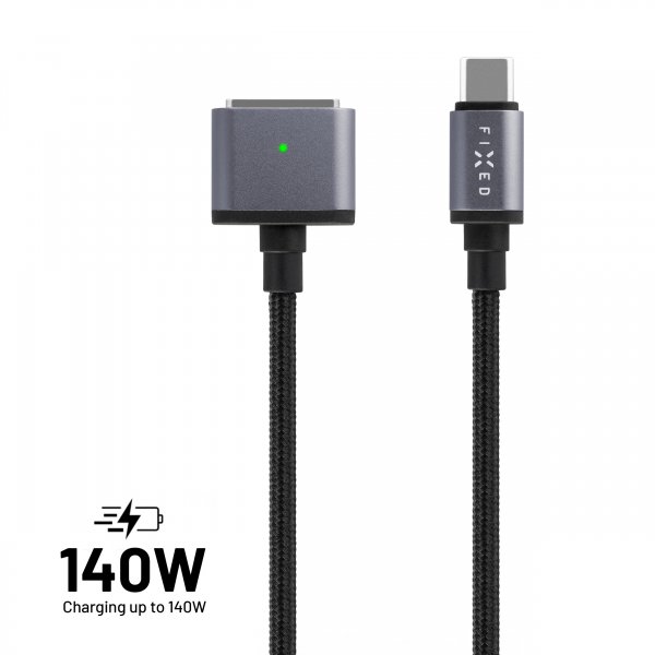 Fixed Kabel USB-C MagSafe 3 MacBook 140W 2m Svart