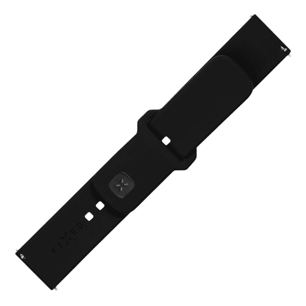 Fixed Samsung Galaxy Watch 20mm Armband Silicone Sporty Strap Svart