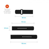 Fixed Samsung Galaxy Watch 20mm Armband Silicone Sporty Strap Svart
