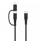 Fixed Kabel 2in1 USB-C/Lightning 60W 2m Svart