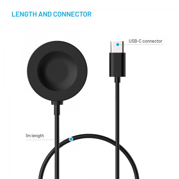 Fixed Laddare Huawei Watch USB-C 1m Svart