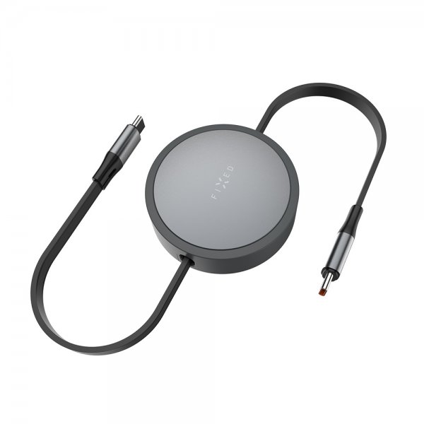 Fixed Utdragbar Kabel USB-C 100W 1m Svart