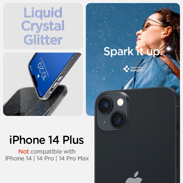 Spigen iPhone 14 Plus Skal Liquid Crystal Glitter Crystal Quartz