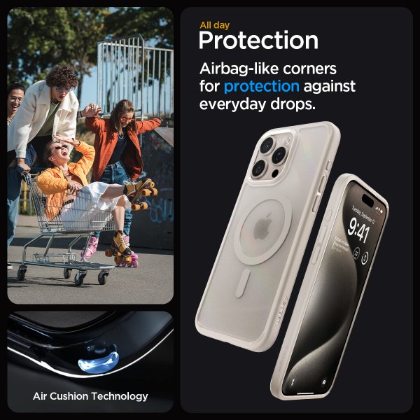 Spigen iPhone 15 Pro Max Skal Ultra Hybrid MagFit Frost Natural Titanium