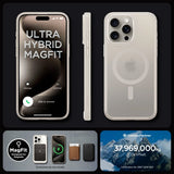 Spigen iPhone 15 Pro Max Skal Ultra Hybrid MagFit Frost Natural Titanium