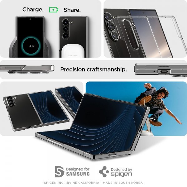 Spigen Samsung Galaxy Z Fold 6 Skal Air Skin Crystal Clear
