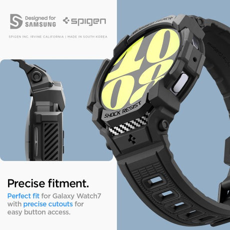 Spigen Samsung Galaxy Watch 7 40mm Armband och Skal Rugged Armor Pro Matte Black