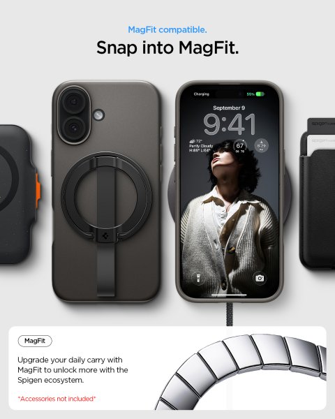 Spigen iPhone 17 Skal Thin Fit MagFit Gunmetal