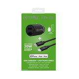 Celly Billaddare med Lightning-kabel CCMINILIGHT 20W Vit