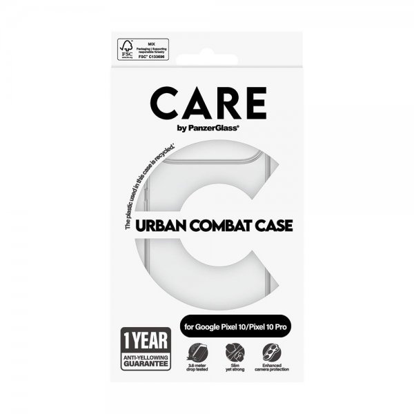 CARE by PanzerGlass Google Pixel 10/Pixel 10 Pro Skal Urban Combat Transparent