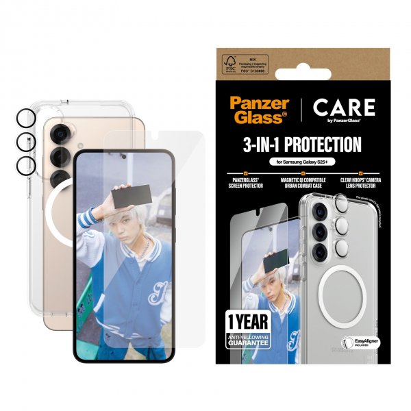 CARE by PanzerGlass Samsung Galaxy S25 Plus 3-in-1 Protection Bundle