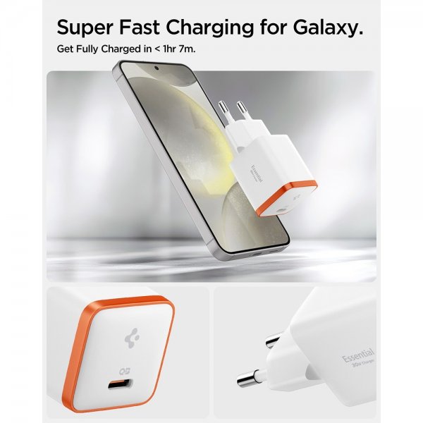 Spigen Essential Laddare 30W USB-C Vit