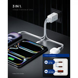 Spigen Essential Laddare 67W 2xUSB-C 1xUSB-A Vit