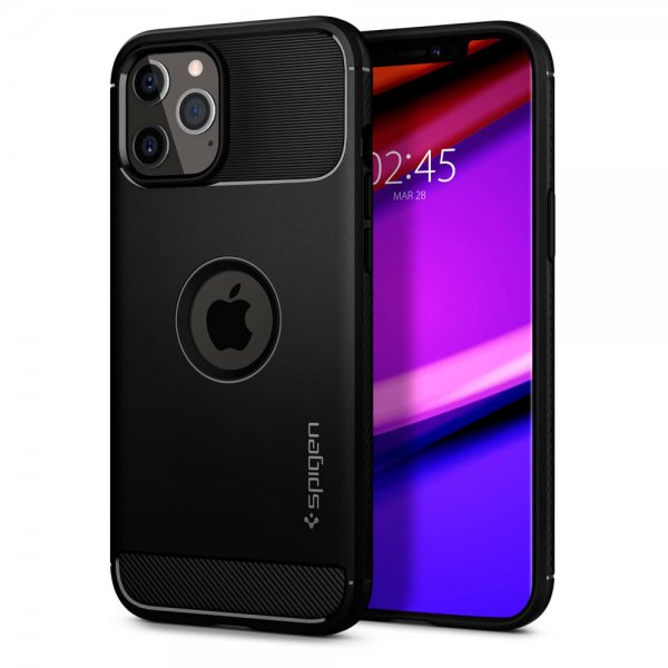 Spigen iPhone 12/iPhone 12 Pro Skal Rugged Armor Matte Black