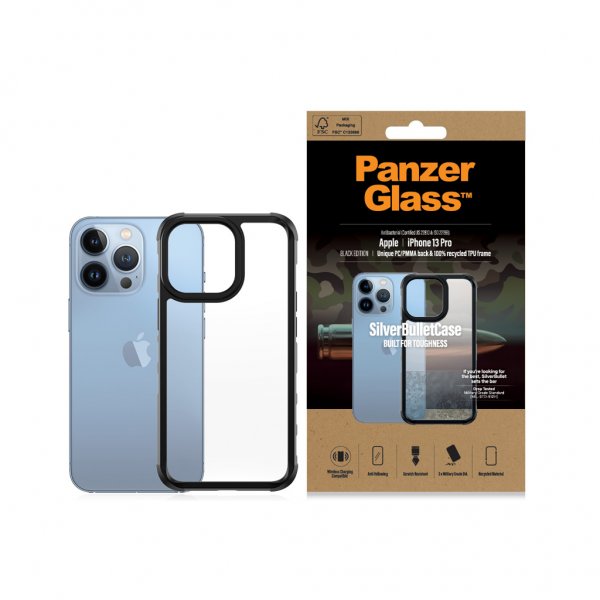 PanzerGlass iPhone 13 Pro Skal SilverBullet Case Svart