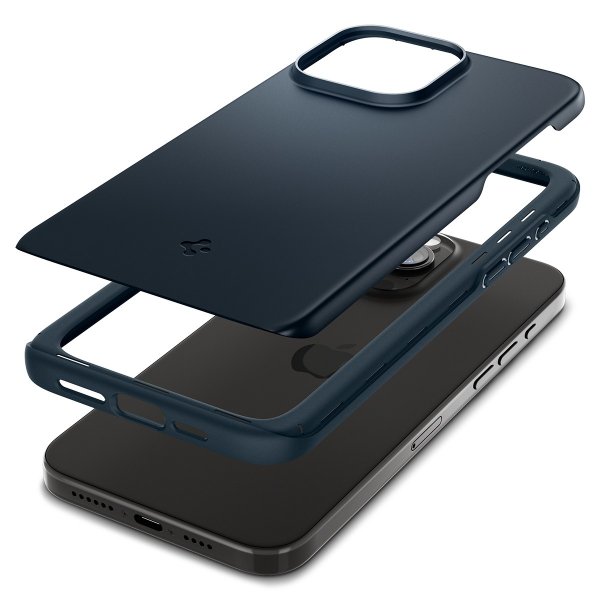 Spigen iPhone 15 Pro Max Skal Thin Fit Metal Slate