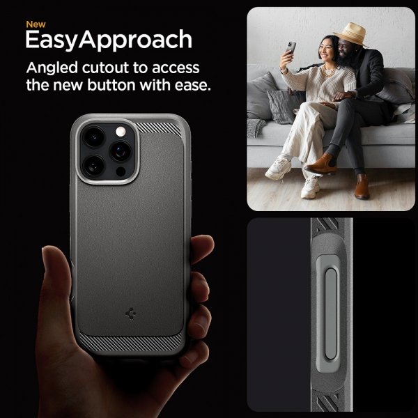 Spigen iPhone 16 Pro Skal Rugged Armor MagFit Grå