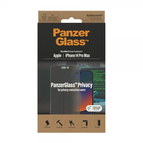 PanzerGlass iPhone 14 Pro Max Skärmskydd Ultra-Wide Fit Privacy