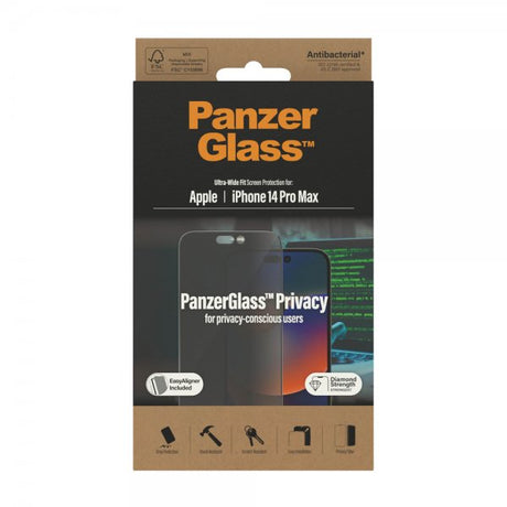 PanzerGlass iPhone 14 Pro Max Skärmskydd Ultra-Wide Fit Privacy EasyAligner