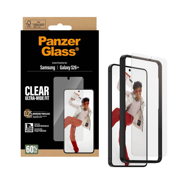 PanzerGlass Samsung Galaxy S26 Plus Skärmskydd Ultra-Wide Fit EasyAligner