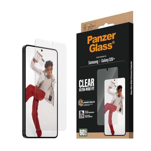 PanzerGlass Samsung Galaxy S26 Plus Skärmskydd Ultra-Wide Fit EasyAligner