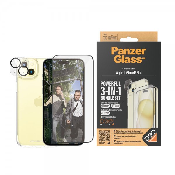 PanzerGlass iPhone 15 Plus 3-in-1 Bundle Set