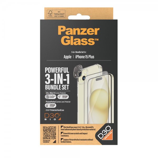 PanzerGlass iPhone 15 Plus 3-in-1 Bundle Set