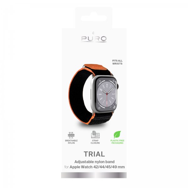 Puro Apple Watch 44/45/46mm/Ultra 49mm Armband Trial Loop Svart